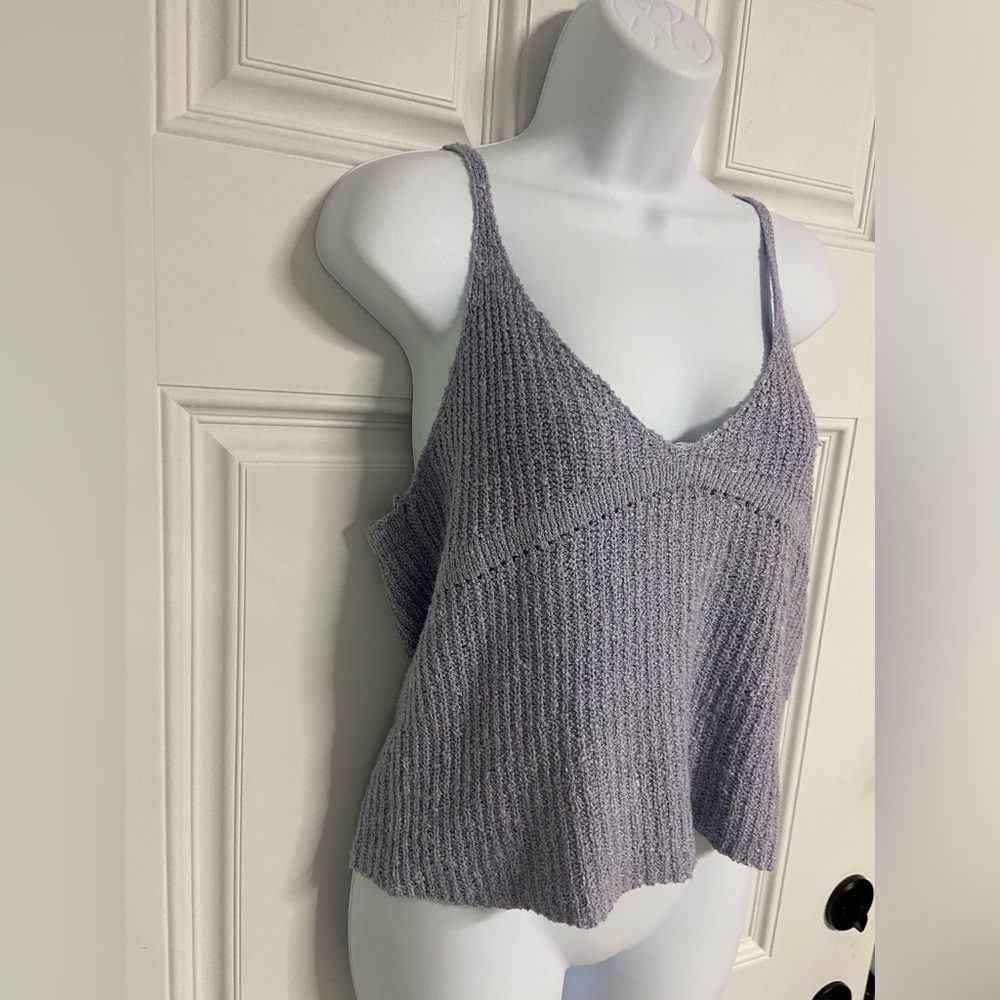 2- Be Cool Lilac Crochet Knit Cami Top View 2